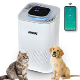 Jinou Air Purifiers Made w/ Premium Quality HEPA Air Filter H13 (Mobile App Control for iOS & Android) – Ultra Quiet 35dB, 40m² Coverage, Real-Time Air Sensor, 99.97% Allergen Removal, 1 Year Warranty