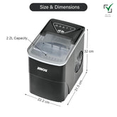 JINOU Ice Maker 2L – 12Kg/24H, 6 Mins Ready, 2 Ice Sizes – Self-Cleaning, Premium ABS, Upgraded Cooling – With Scoop, Basket & 5 Free Ice Bags – For Home, Kitchen, Bar, Cafe, & Party. 1 Year Warranty