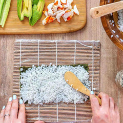 Jinou Sushi Making Kit - Made With Top Notch Quality Bamboo Material - Sushi Maker All-In-One PackageWith Premium Quality Bag For Easy Storage (7 Pcs Set)
