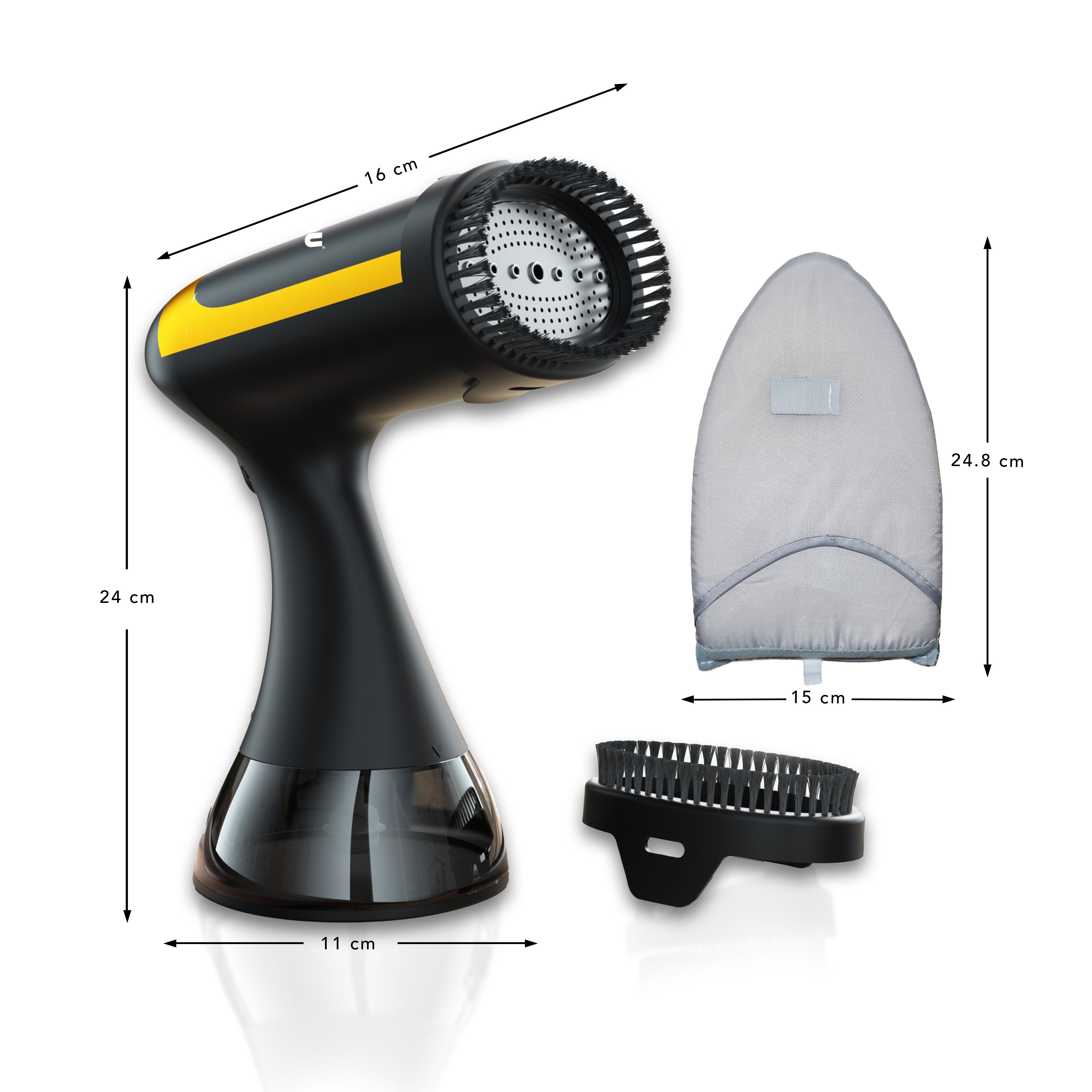 Jinou Steamer Clothes 1500W - Made With Premium Quality Material - 300ml Water Tank - 20 Secs Ultra Fast Heat Up - Wrinkle Remover for All Types of Fabrics - Free Ironing Glove, 1 Year Warranty