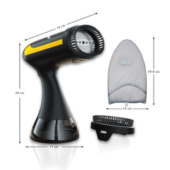 Jinou Steamer Clothes 1500W - Made With Premium Quality Material - 300ml Water Tank - 20 Secs Ultra Fast Heat Up - Wrinkle Remover for All Types of Fabrics - Free Ironing Glove, 1 Year Warranty