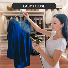 Jinou Steamer Clothes 1500W - Made With Premium Quality Material - 300ml Water Tank - 20 Secs Ultra Fast Heat Up - Wrinkle Remover for All Types of Fabrics - Free Ironing Glove, 1 Year Warranty