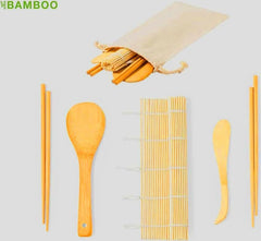 Jinou Sushi Making Kit - Made With Top Notch Quality Bamboo Material - Sushi Maker All-In-One PackageWith Premium Quality Bag For Easy Storage (7 Pcs Set)