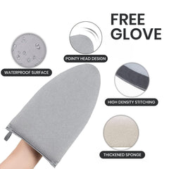 Jinou Steamer Clothes 1500W - Made With Premium Quality Material - 300ml Water Tank - 20 Secs Ultra Fast Heat Up - Wrinkle Remover for All Types of Fabrics - Free Ironing Glove, 1 Year Warranty