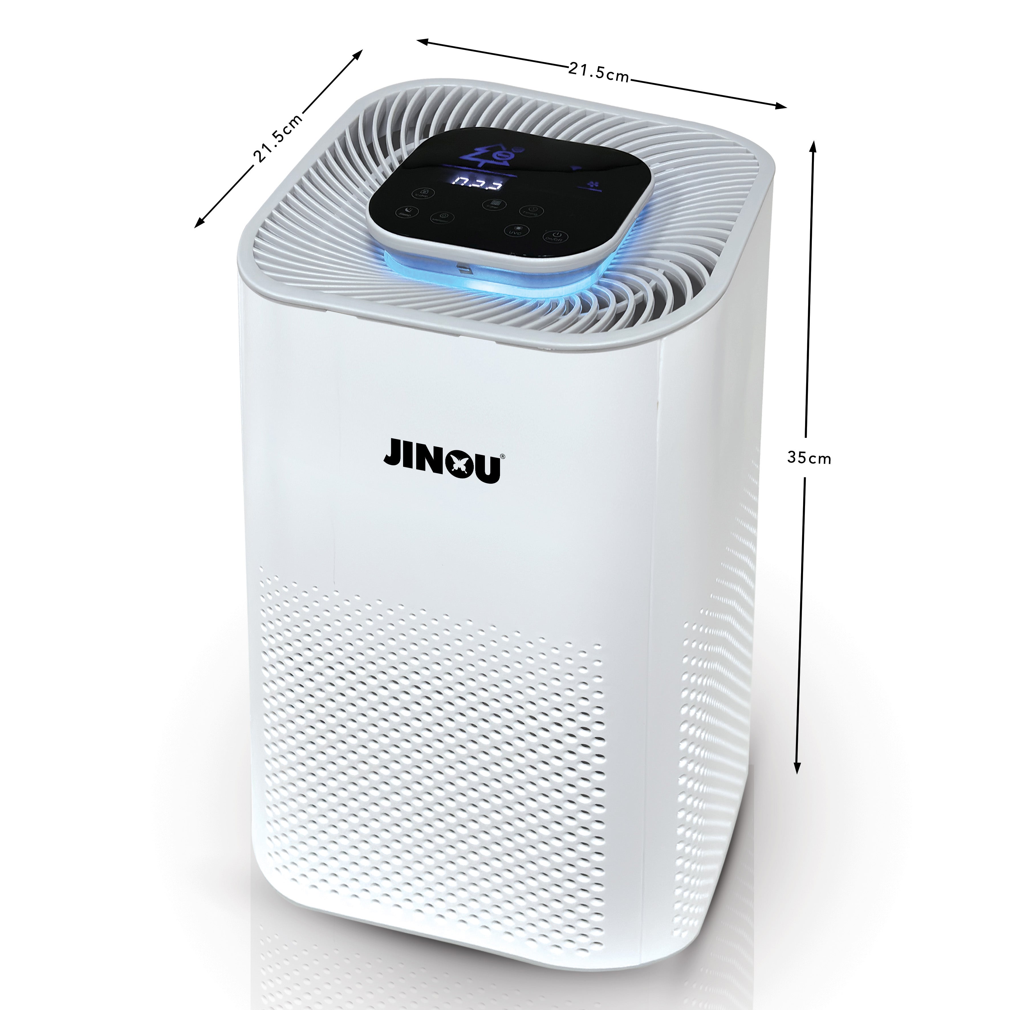 Jinou Air Purifiers Made w/ Premium Quality HEPA Air Filter H13 (Mobile App Control for iOS & Android) – Ultra Quiet 35dB, 40m² Coverage, Real-Time Air Sensor, 99.97% Allergen Removal, 1 Year Warranty