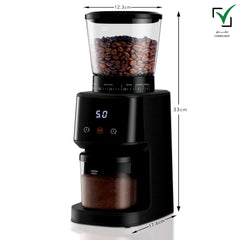 Jinou Coffee grinder made w/ 165W 100% pure copper motor-Designed w/ Premium Quality food grade material-grinder machine with 31 grinding sizes for coffee beans,all types of spices.1 Yr Warranty