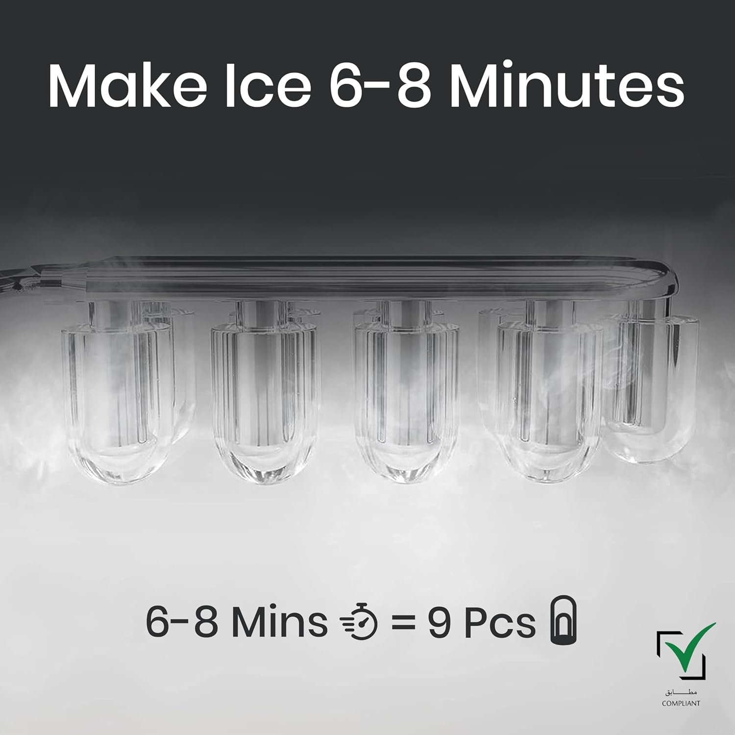 JINOU Ice Maker 2L – 12Kg/24H, 6 Mins Ready, 2 Ice Sizes – Self-Cleaning, Premium ABS, Upgraded Cooling – With Scoop, Basket & 5 Free Ice Bags – For Home, Kitchen, Bar, Cafe, & Party. 1 Year Warranty