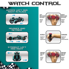 Jinou Remote Control Car - Made with Premium Quality plastic with high power 4WD Dual Motor – Kids toys Car with Remote Control and Smart Watch Gesture Control with Finger