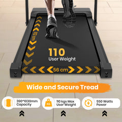 Jinou Tredmill / Walking Pad - Made with Upgraded Electronics and Premium Quality Aluminium and Pvc Plastic – Treadmill with Foldable Handle – For Walking and Running.1 Year Warranty